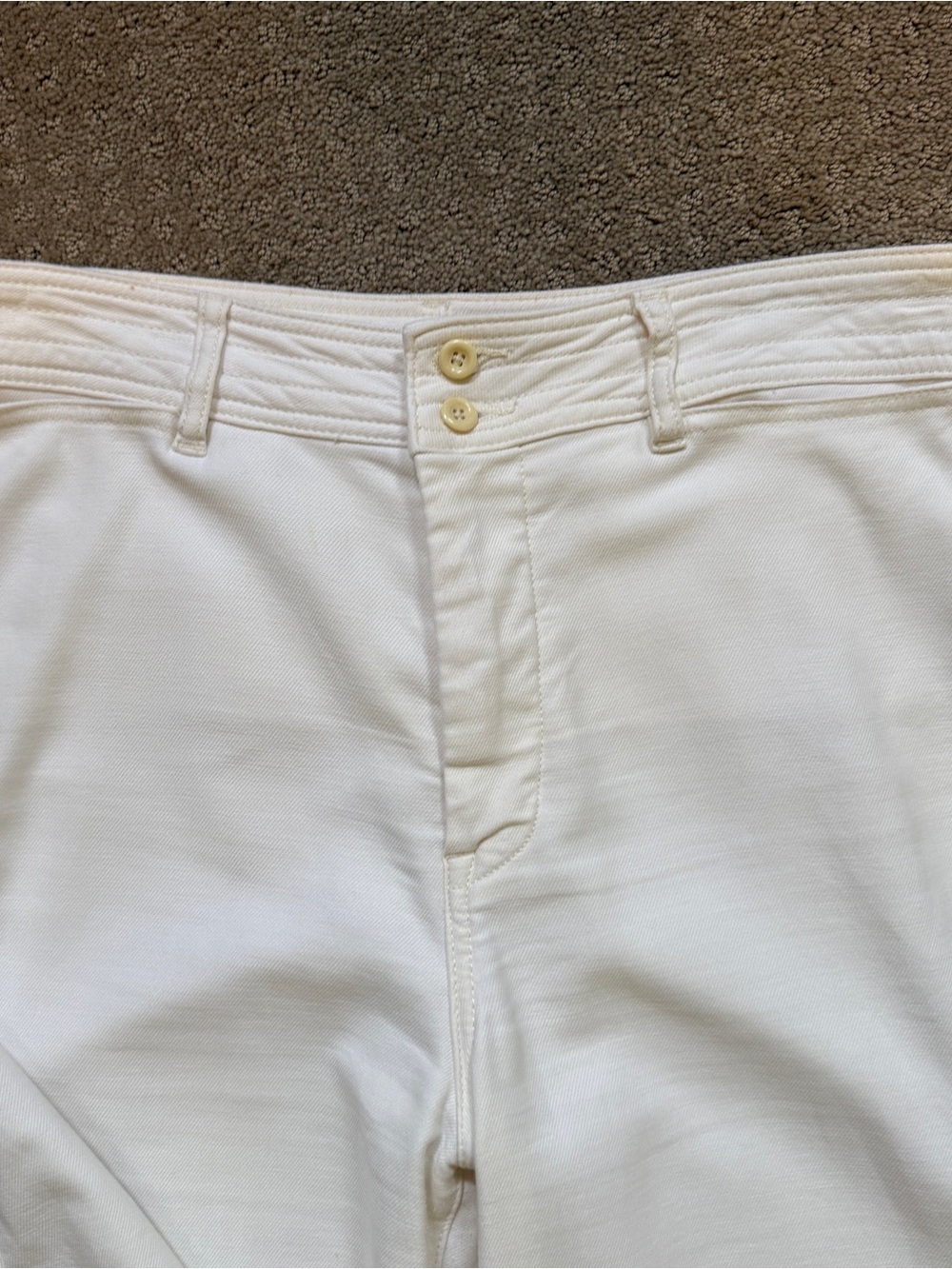 Faherty Women's Stretch Terry Harbor, Full Length Pant - Egret (ivory) Size 32 - Picture 4 of 8
